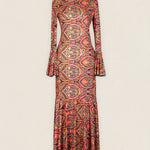Vestido Tropical Paisley Mostaza y Rosa-The Nook Store