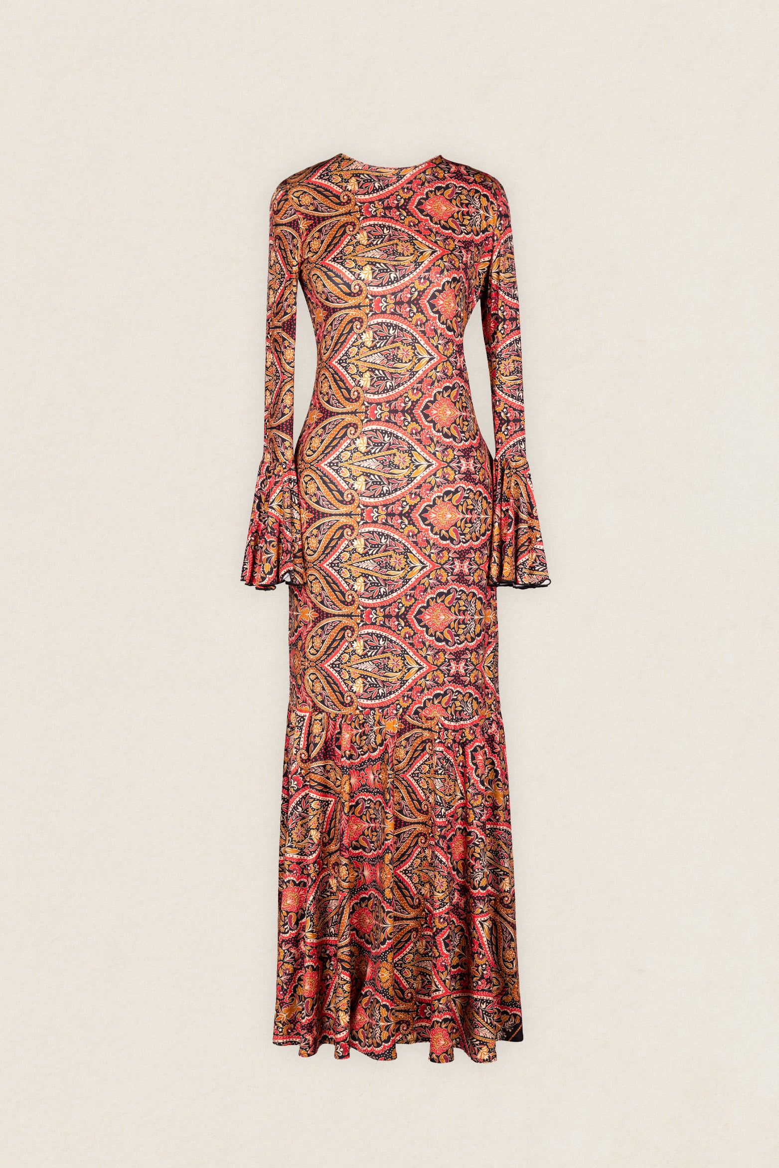 Vestido Tropical Paisley Mostaza y Rosa-The Nook Store