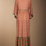 Vestido Parrot Verde Flores Rosas Vest16-The Nook Store