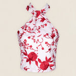 Top Vera Blanco Flores Rojas TOP02-The Nook Store