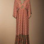 Vestido Parrot Verde Flores Rosas Vest16-The Nook Store