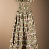 Mikara Beige Dress with Red Flowers