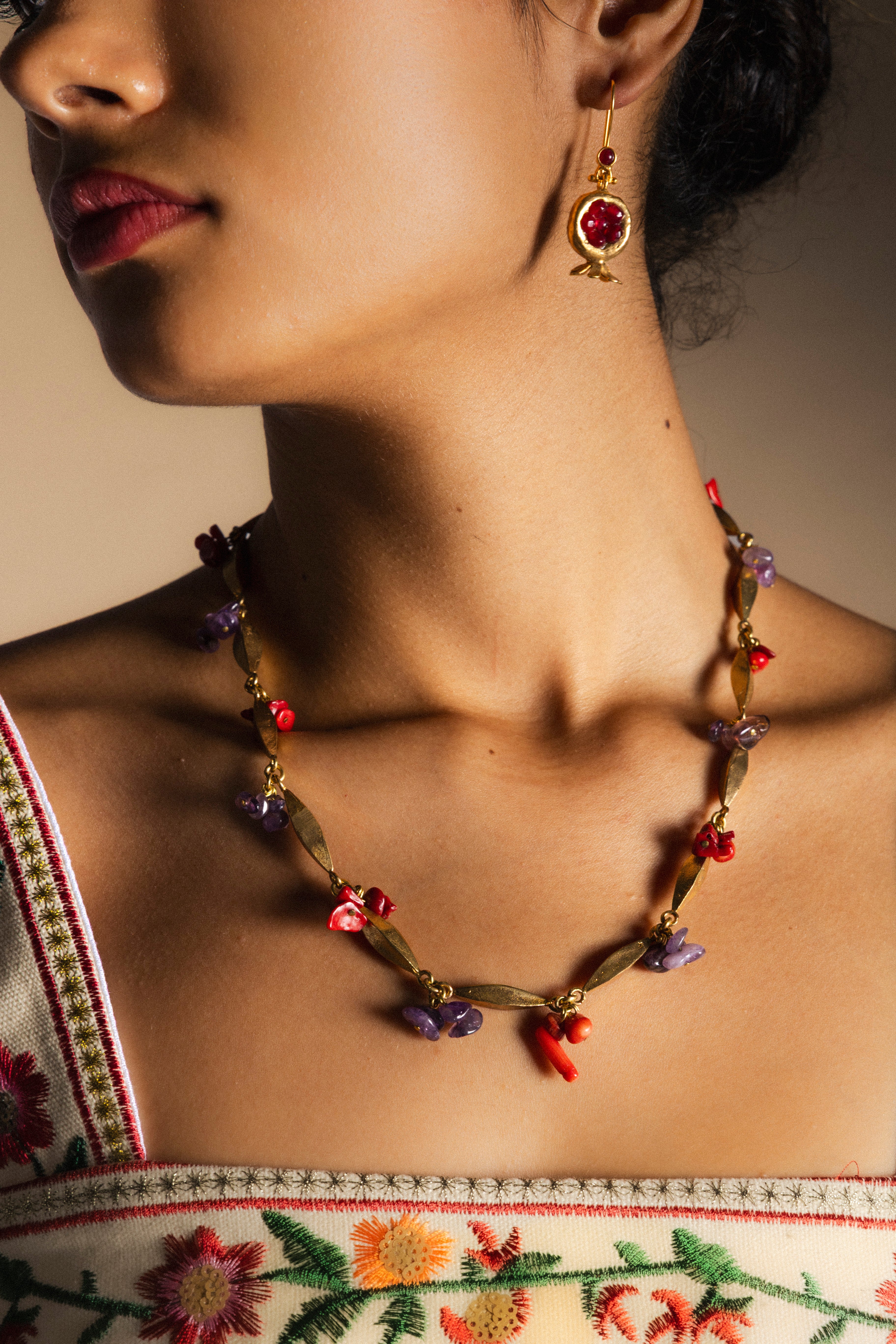 Collar Coral Rojo Morado CO91-The Nook Store