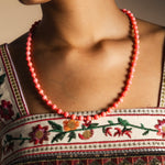 Collar bolitas coral CO96-The Nook Store