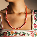 Collar Bolitas Coral y Dorado Co65-The Nook Store