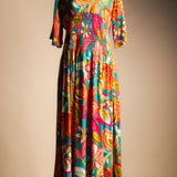 Vestido Sabrina Verde Agua Flores Vest21-The Nook Store