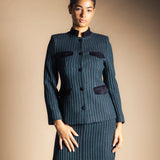 Chaqueta Casilda Rayas Verdes y Negras CHQ40-The Nook Store