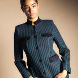 Chaqueta Casilda Rayas Verdes y Negras CHQ40-The Nook Store