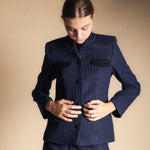 Chaqueta Casilda Rayas Azules y Negras CHQ41-The Nook Store
