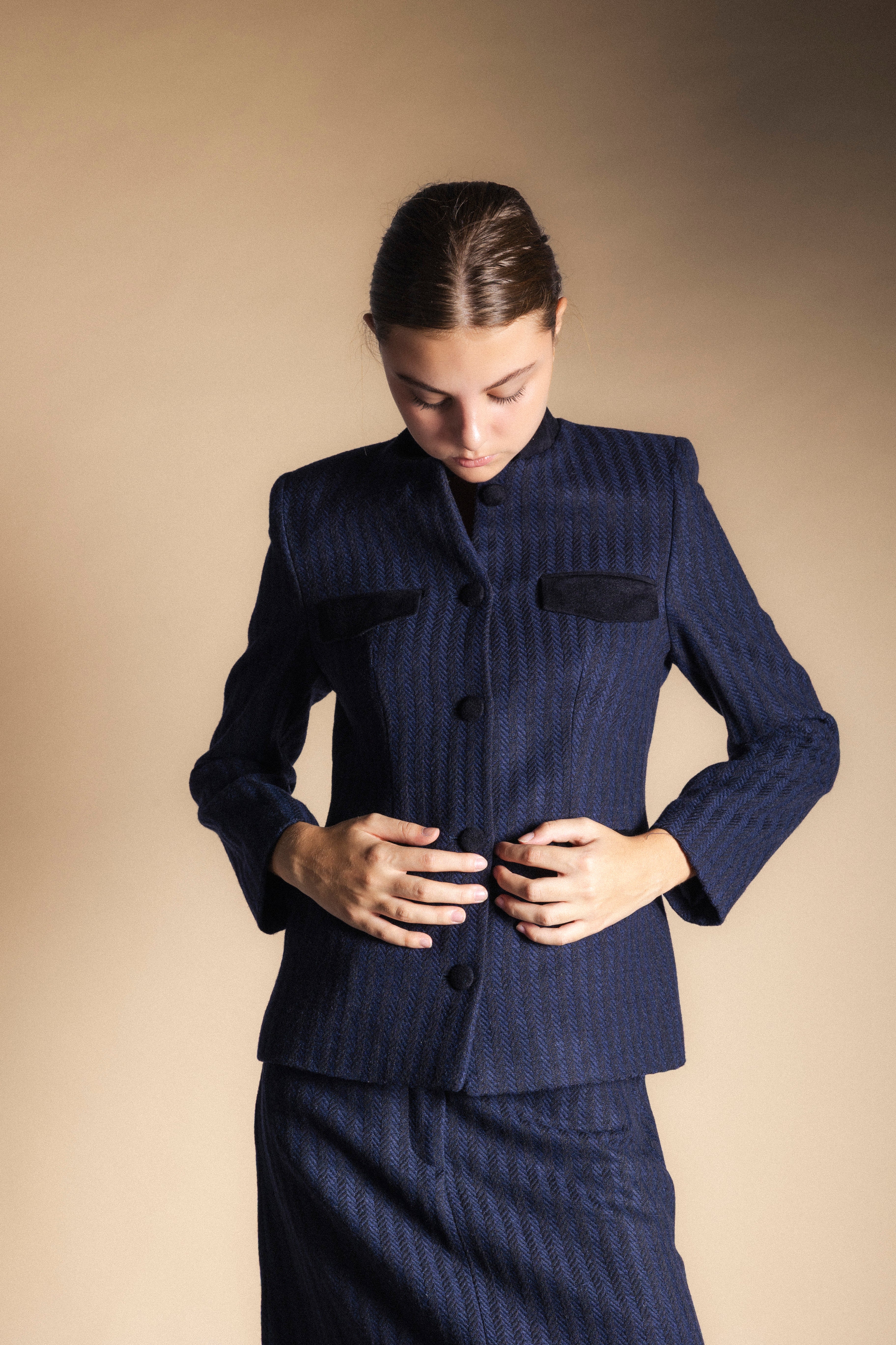 Chaqueta Casilda Rayas Azules y Negras CHQ41-The Nook Store