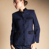 Chaqueta Casilda Rayas Azules y Negras CHQ41-The Nook Store