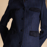 Chaqueta Casilda Rayas Azules y Negras CHQ41-The Nook Store
