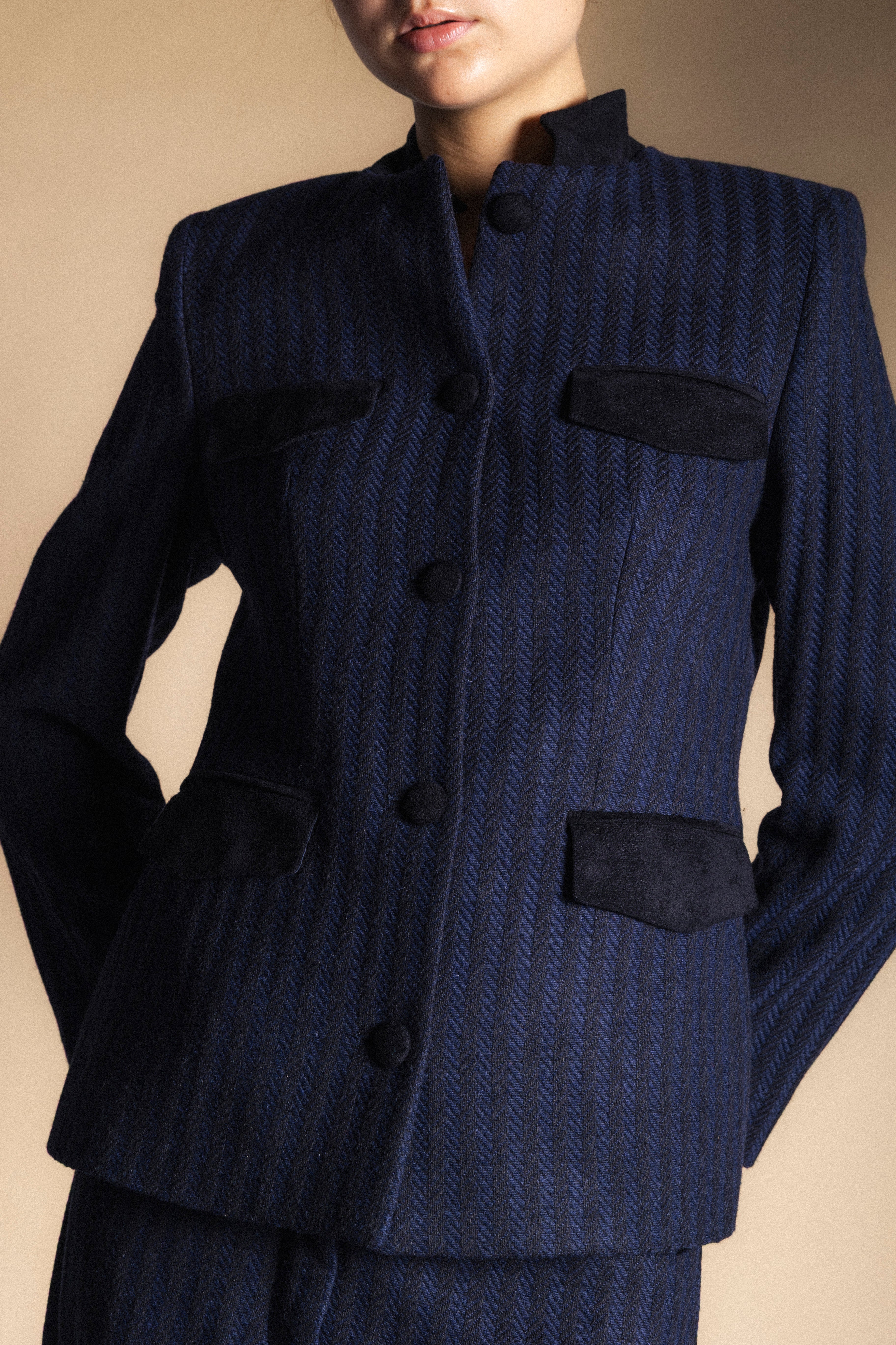 Chaqueta Casilda Rayas Azules y Negras CHQ41-The Nook Store