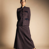 Chaqueta Casilda Rayas Marrones y Negras CHQ42-The Nook Store