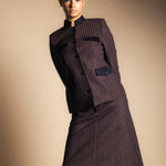 Chaqueta Casilda Rayas Marrones y Negras CHQ42-The Nook Store