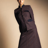 Chaqueta Casilda Rayas Marrones y Negras CHQ42-The Nook Store