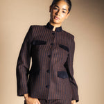 Chaqueta Casilda Rayas Marrones y Negras CHQ42-The Nook Store