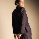 Chaqueta Casilda Rayas Marrones y Negras CHQ42-The Nook Store
