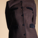 Chaqueta Casilda Rayas Marrones y Negras CHQ42-The Nook Store