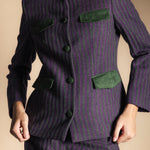 Chaqueta Casilda Rayas Moradas y Verdes CHQ39-The Nook Store