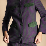 Chaqueta Casilda Rayas Moradas y Verdes CHQ39-The Nook Store