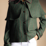 Mery Coat Khaki Green / Strawberry Stripes