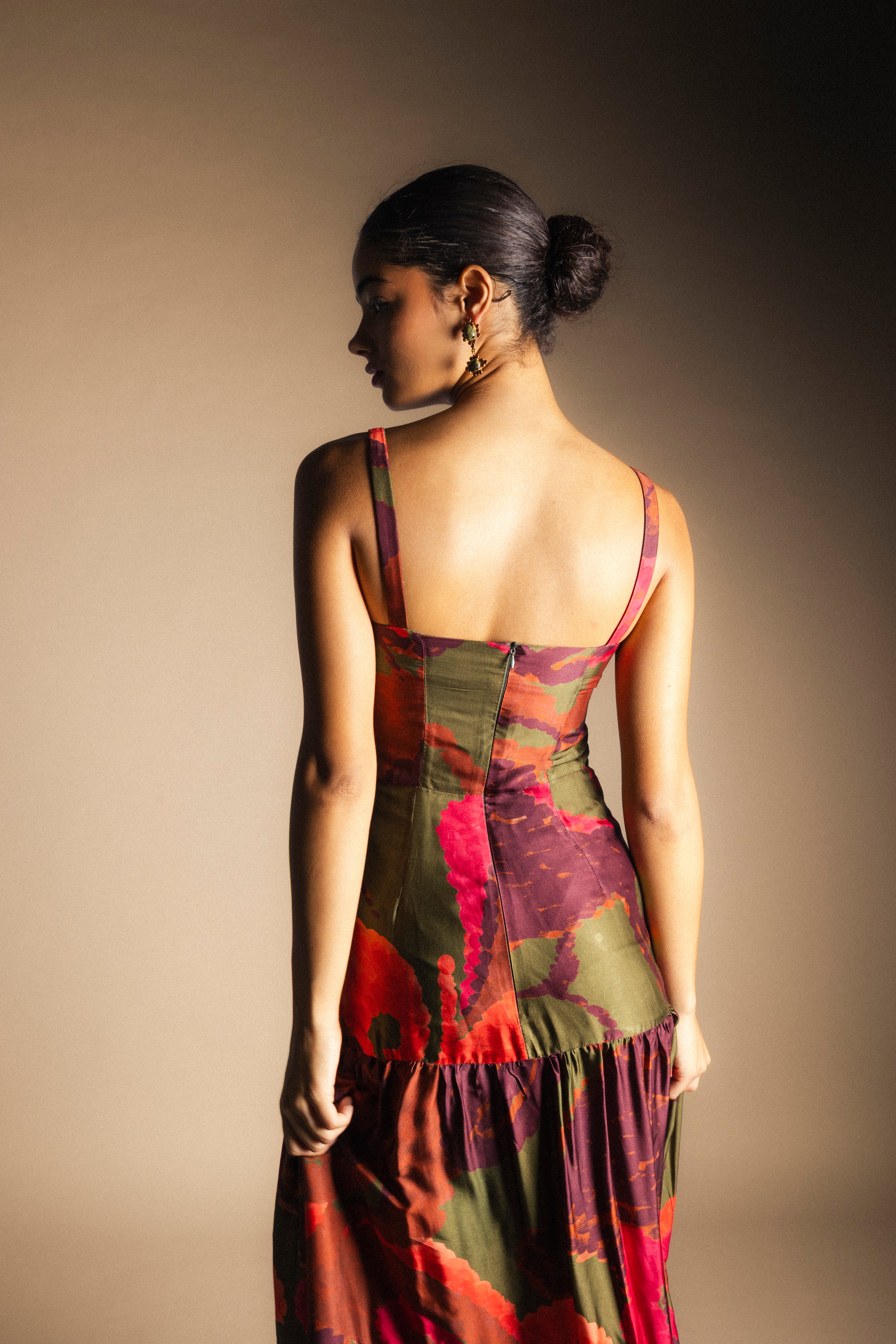 Vest63 Vestido Tula Paisley Verde Oliva-The Nook Store