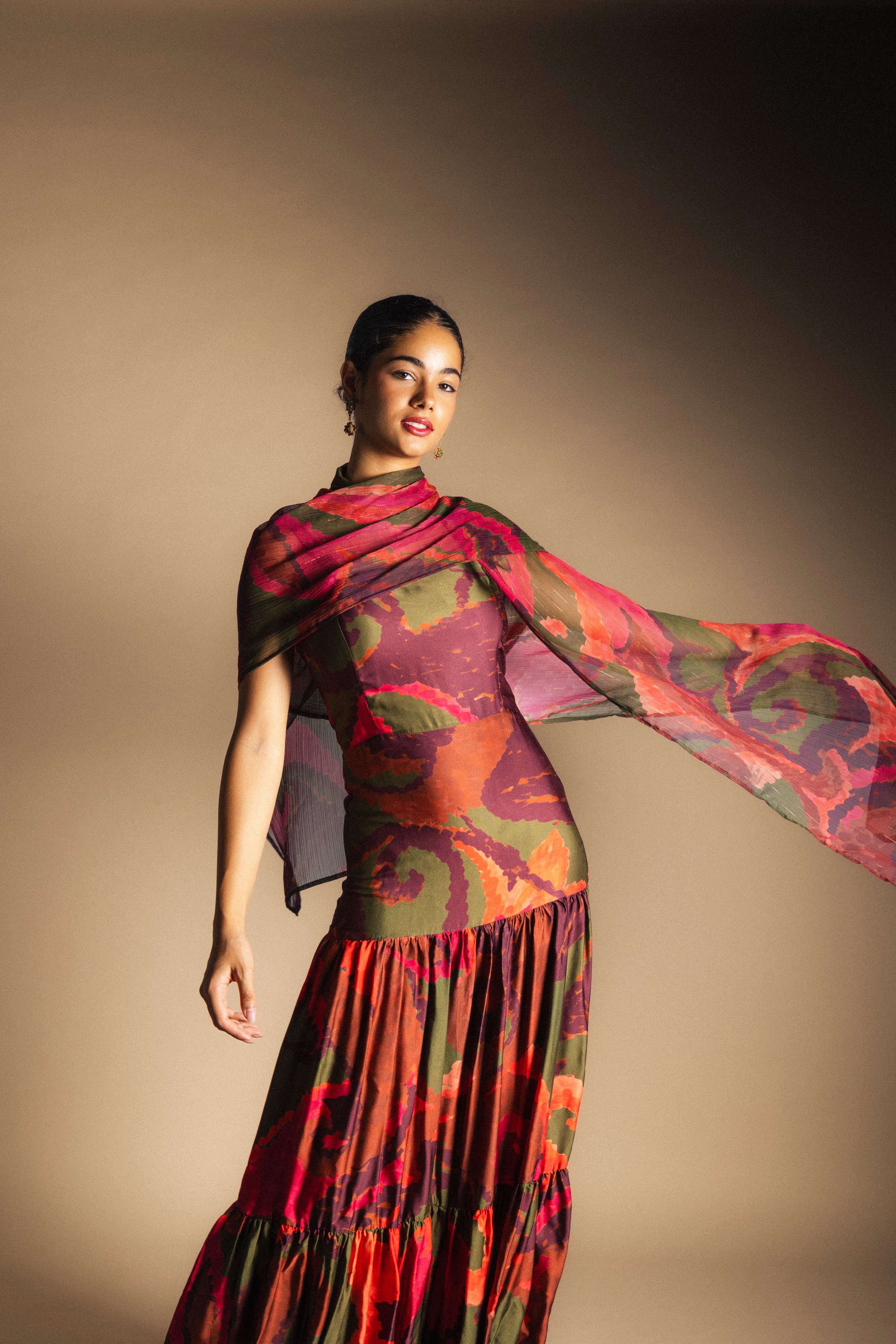 Vest63 Vestido Tula Paisley Verde Oliva-The Nook Store