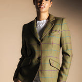 Chaqueta Country Verde Kaki Cuadros Morados Burdeos y Verdes COU07