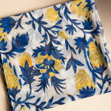CAP21 Capa Elie Cruda Flores Azules y Mostaza