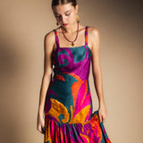 Vest64 Vestido Tula Paisley Verde Azulado-The Nook Store