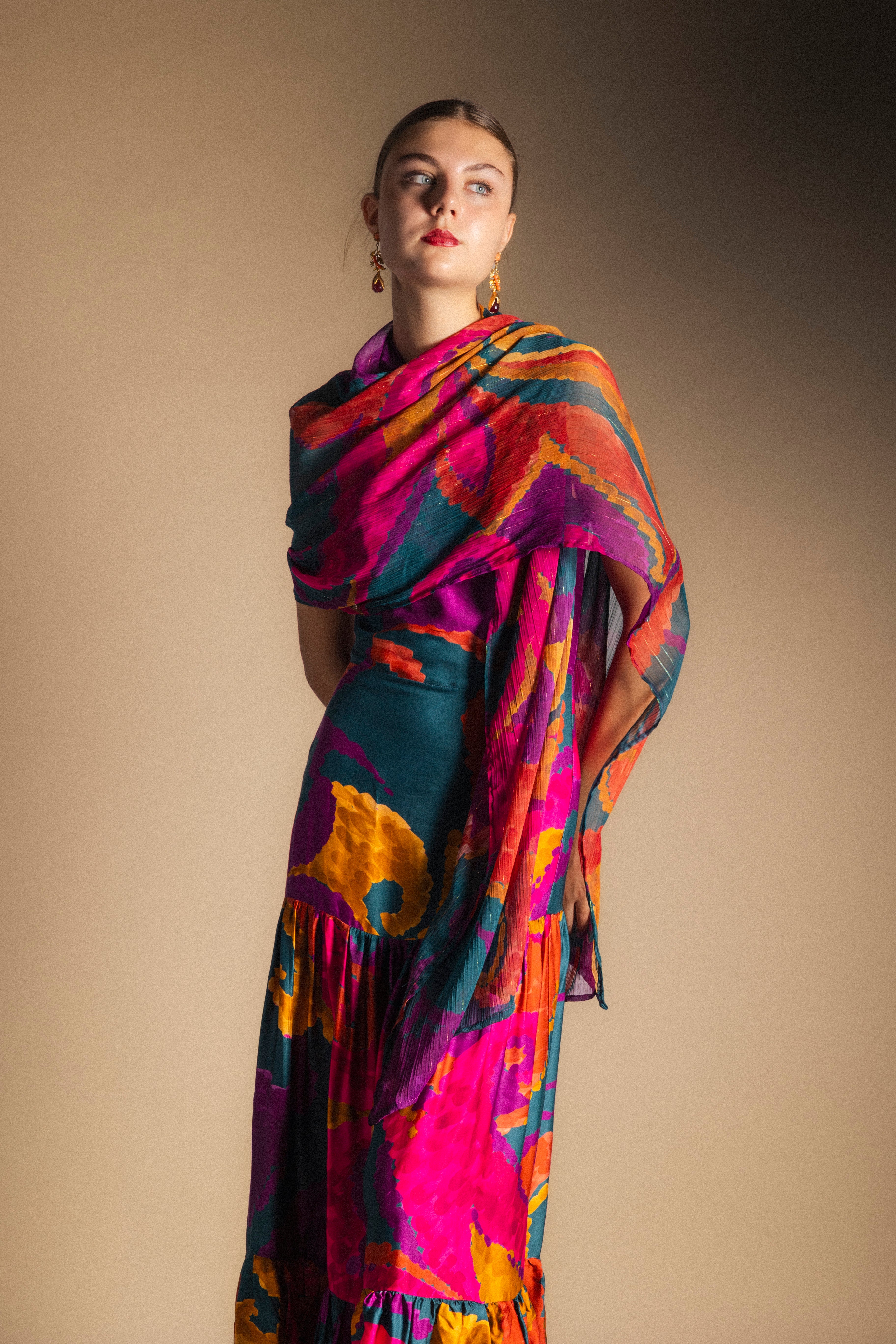Vest64 Vestido Tula Paisley Verde Azulado-The Nook Store