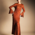 Vestido Tropical Flores Terra y Naranja-The Nook Store