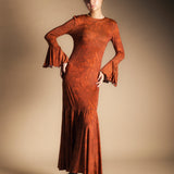 Vestido Tropical Flores Terra y Naranja-The Nook Store