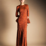 Vestido Tropical Flores Terra y Naranja-The Nook Store
