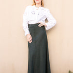 Falda Carola Verde Kaki Rayas Malvas FAL05 thenookstore-new