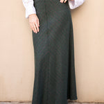 Falda Carola Verde Kaki Rayas Malvas FAL05 thenookstore-new