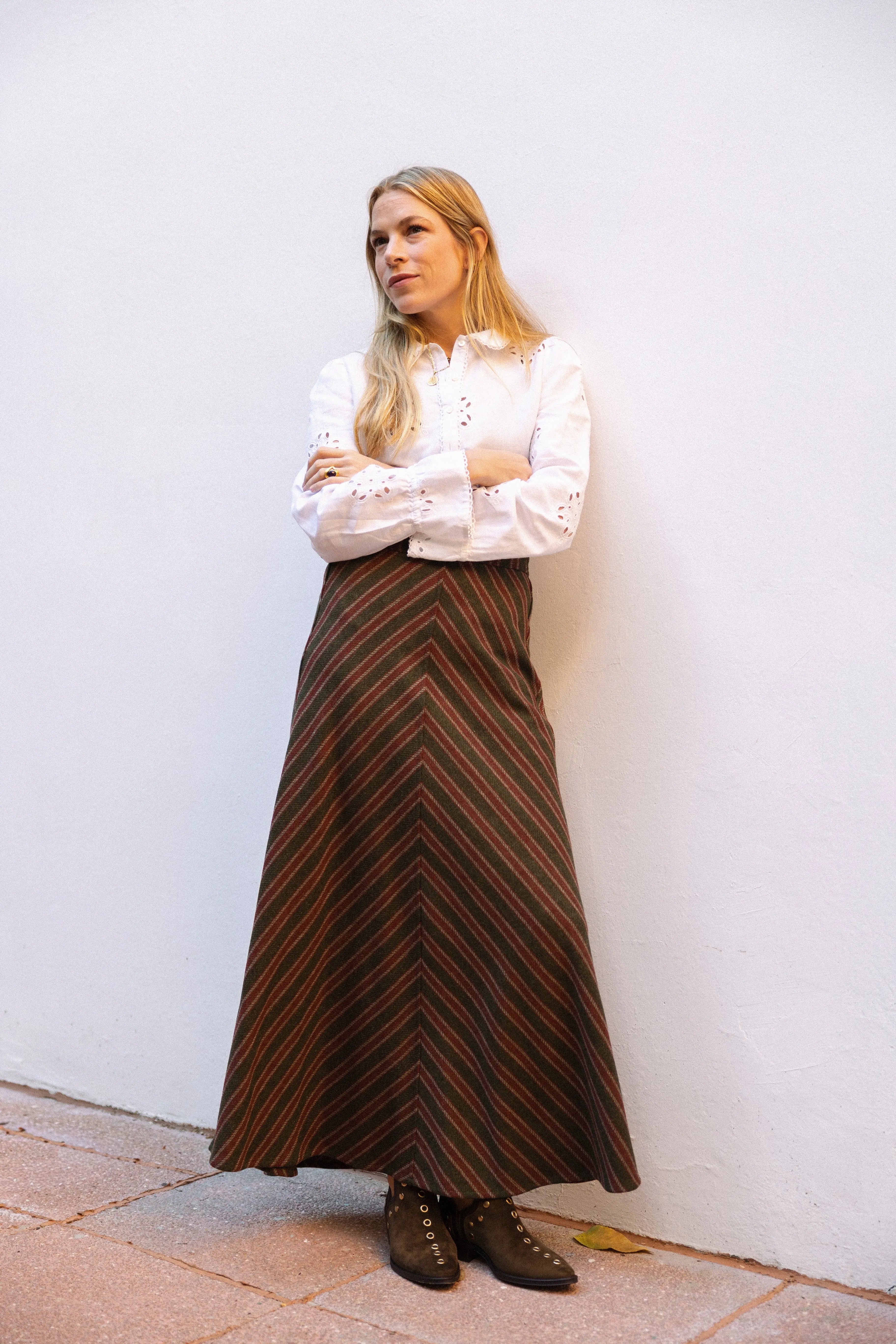 Falda Carola Verde Rayas Terra FAL03 thenookstore-new