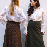 Falda Carola Verde Cuadros Naranja FAL04