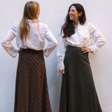 Falda Carola Verde Cuadros Naranja FAL04