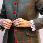 Chaqueta Corinna Larga Verde Cuadros Teja CHQ19 thenookstore-new