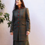 Chaqueta Corinna Larga Verde Cuadros Teja CHQ19 thenookstore-new