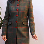 Chaqueta Corinna Larga Verde Cuadros Teja CHQ19 thenookstore-new