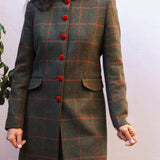 Chaqueta Corinna Larga Verde Cuadros Teja CHQ19 thenookstore-new