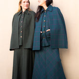 Falda Carola Azul Petróleo Cuadros Morados FAL06