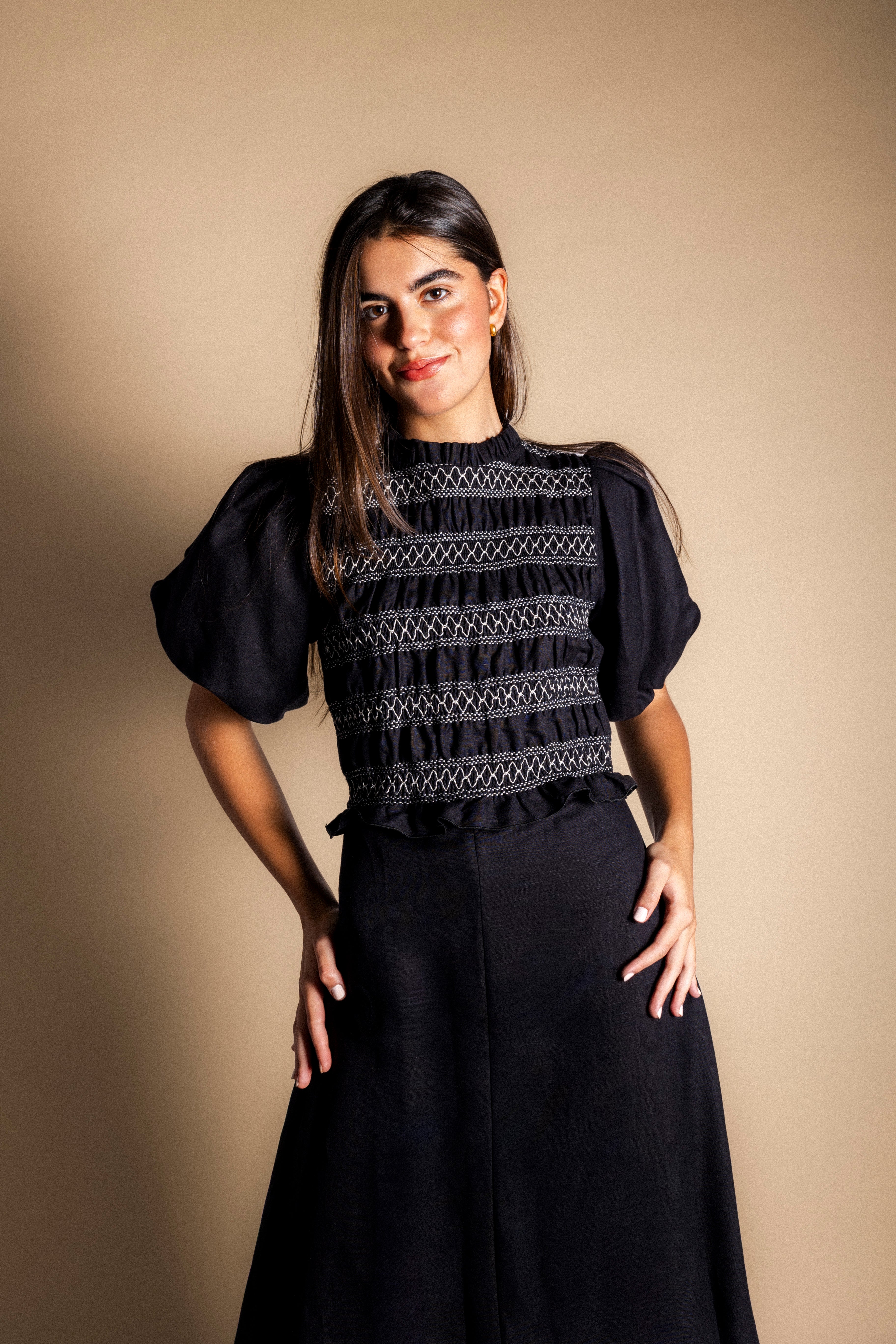 Vestido Lucia Black and White Vest28-The Nook Store
