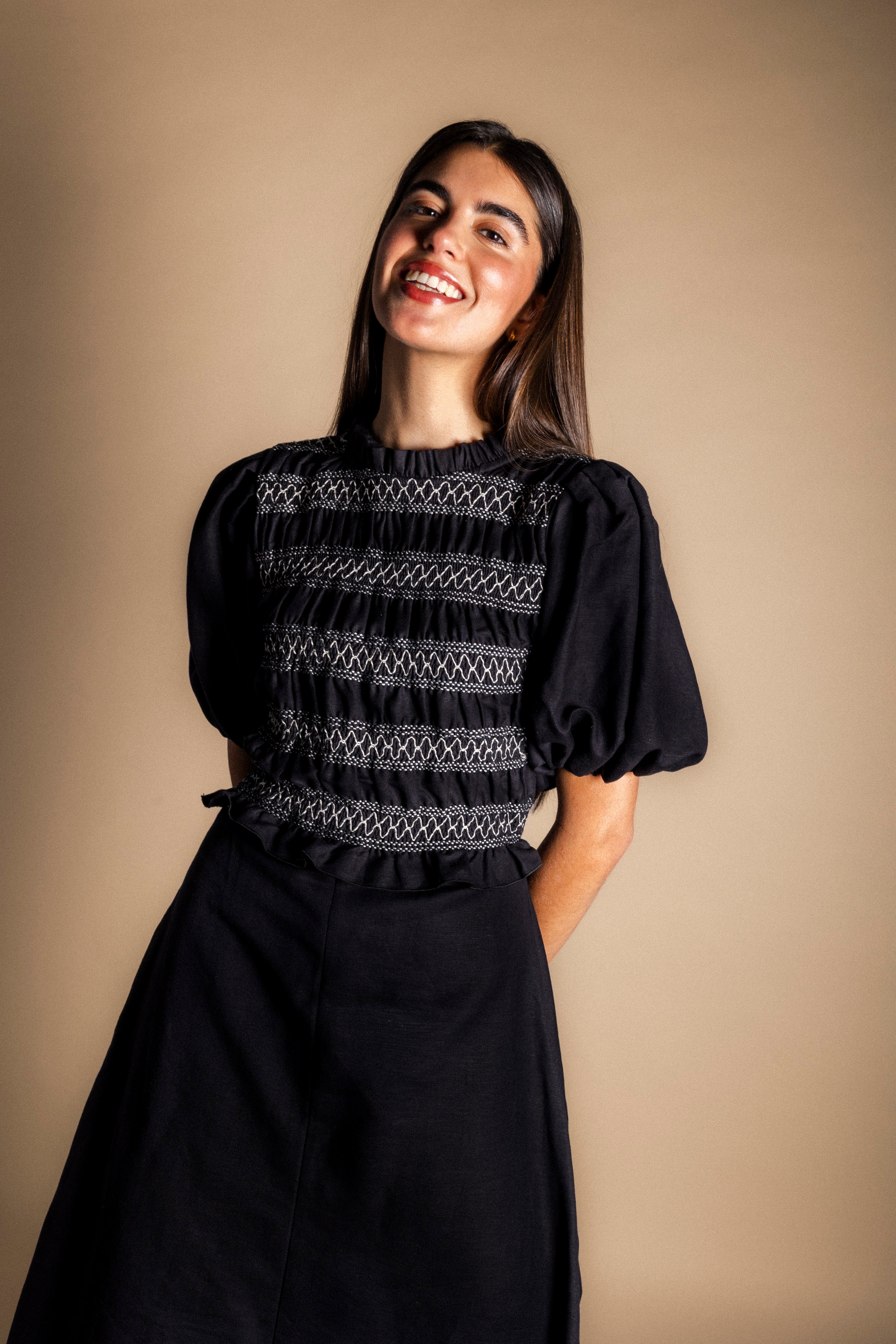 Vestido Lucia Black and White Vest28-The Nook Store