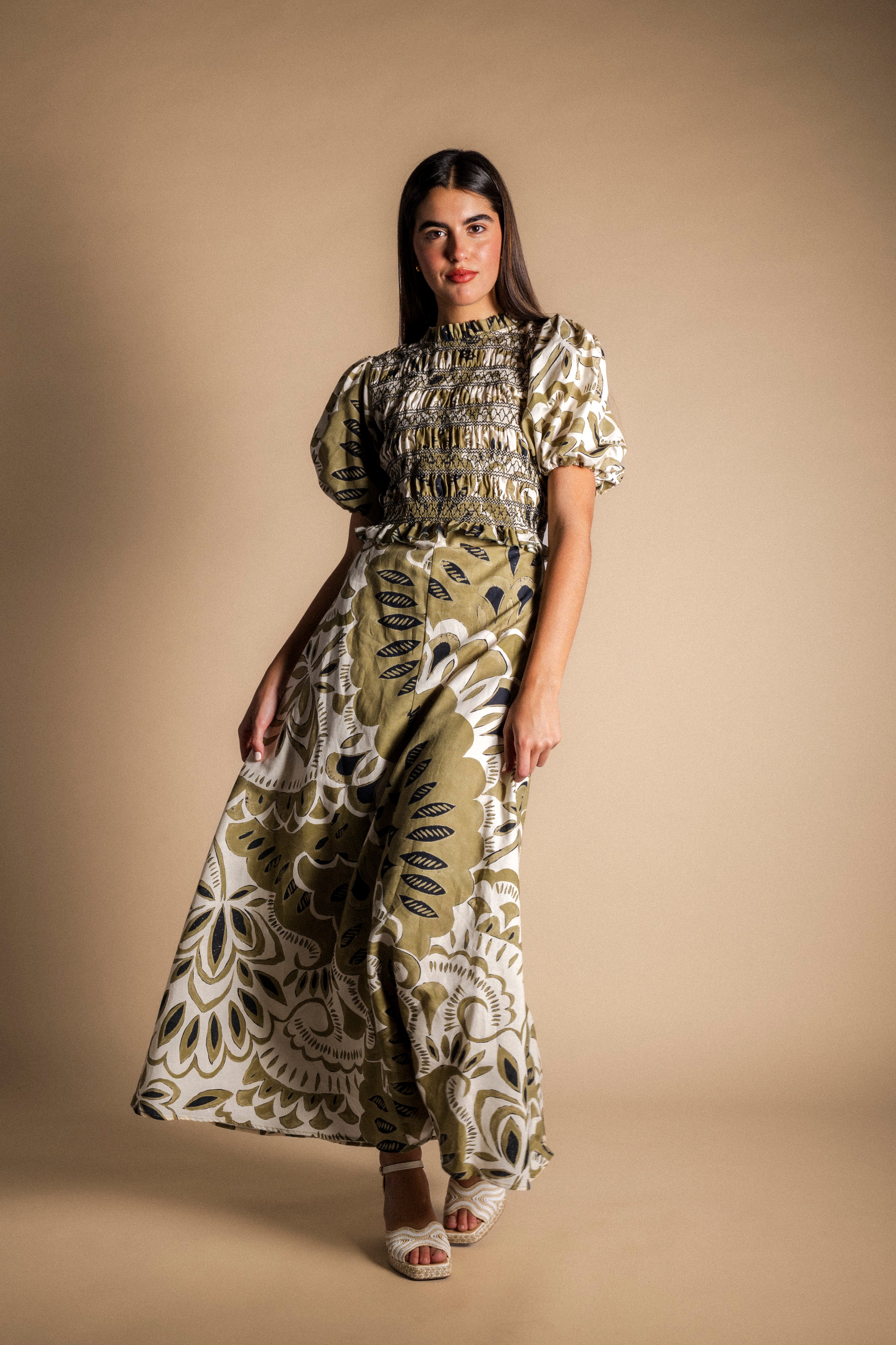 Vestido Lucia Crudo y Kaki Vest27-The Nook Store
