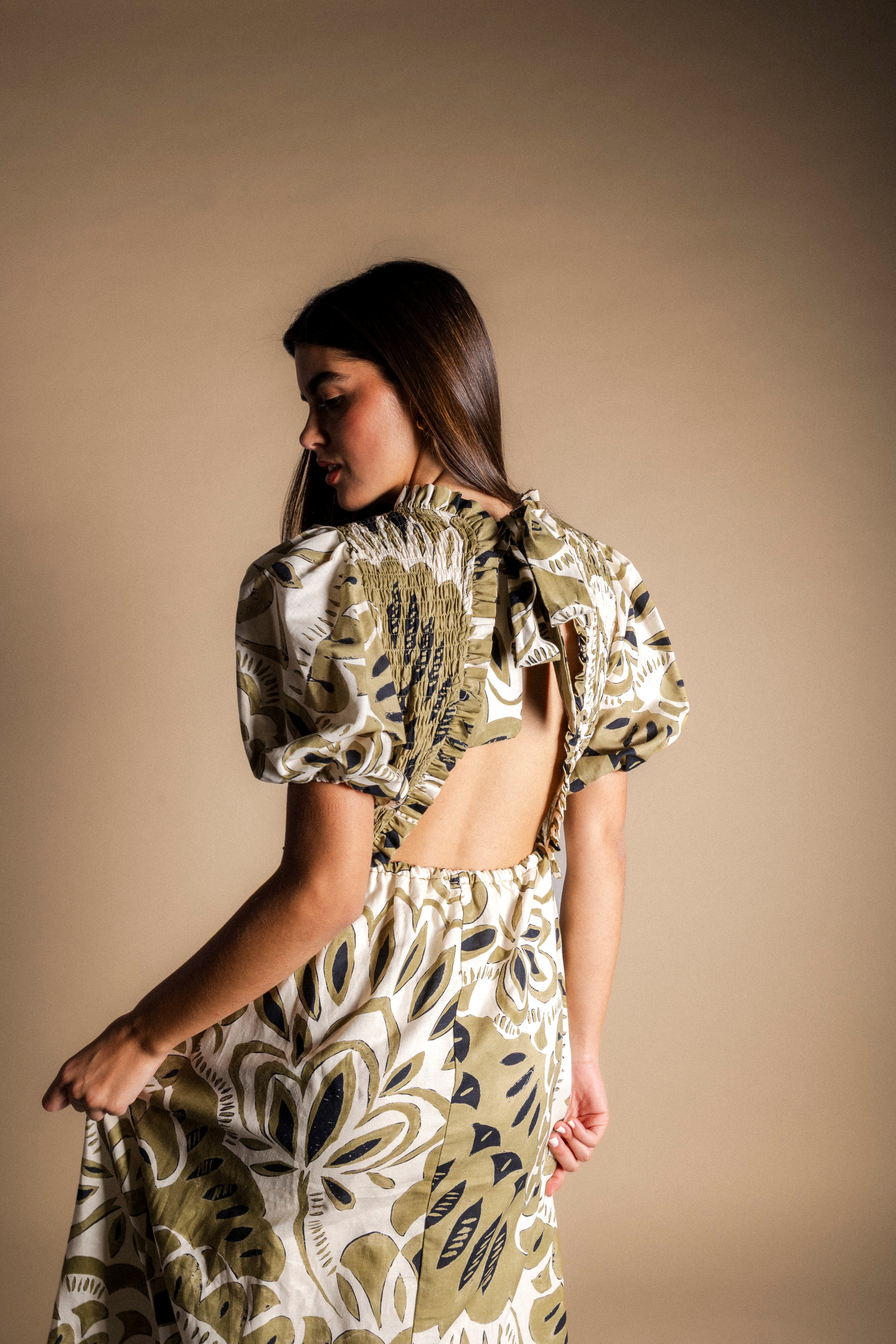 Vestido Lucia Crudo y Kaki Vest27-The Nook Store