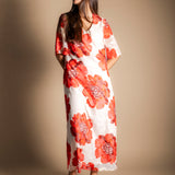 Vestido Agnes Crudo Flor Grande Roja VEST30-The Nook Store